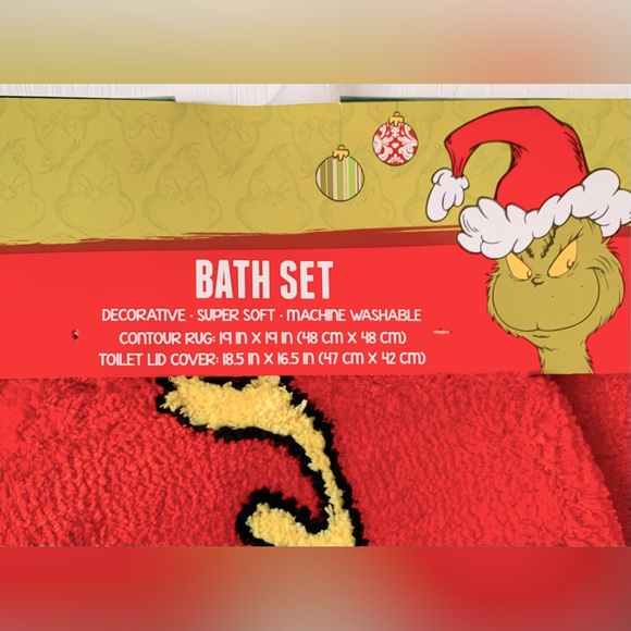 Dr Seuss The Grinch Christmas Holiday Reindeer Max Bath Set - 2-piece - Picture 4 of 5